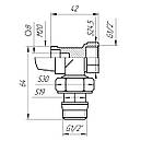 Кран радіаторний кутовий Q PROFESSIONAL 1/2″ під термоголовку (з ущільнювачем) NV-QP5017, фото 2