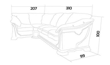Класичний кутовий диван 3Н1 "Greg" (Грег). (310*207 см), фото 2