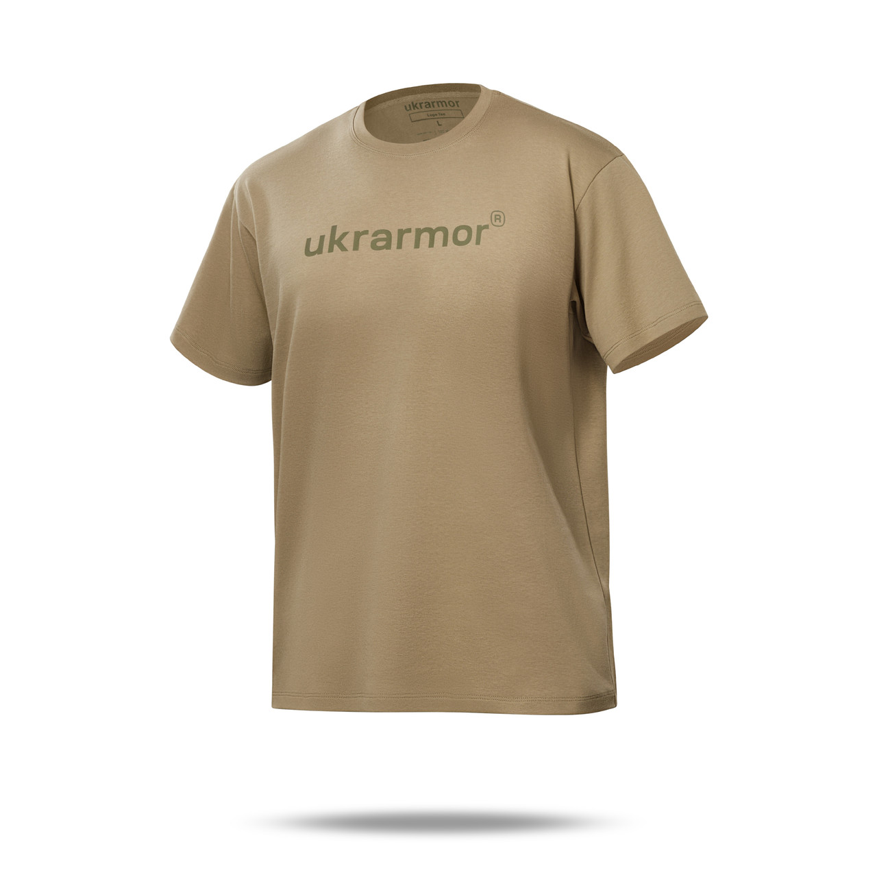 Футболка чоловіча Logo Tee Ukrarmor. Cotton. Колір койот. Розмір S