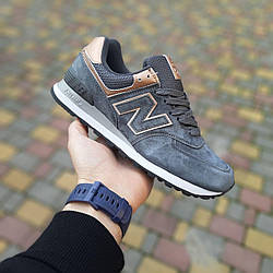 Жіночі кросівки New Balance 574 Dark Grey Bronze (Сірі) Взуття Нью Баланс 574 замша сітка демісезон