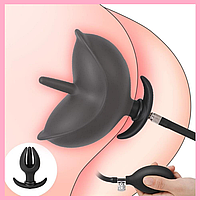 Надувний анальний корок у формі квітки знімний, розширювач ануса з грушею, інтимні іграшки