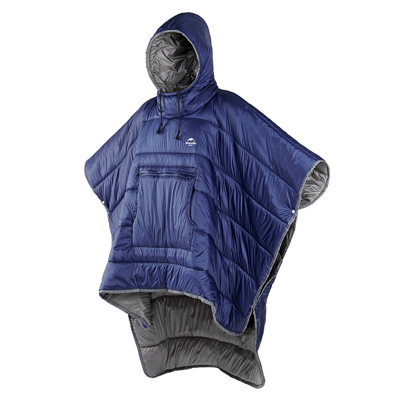 Спальний мішок пончо Naturehike NH18D010-P Hollow cotton (Синій)
