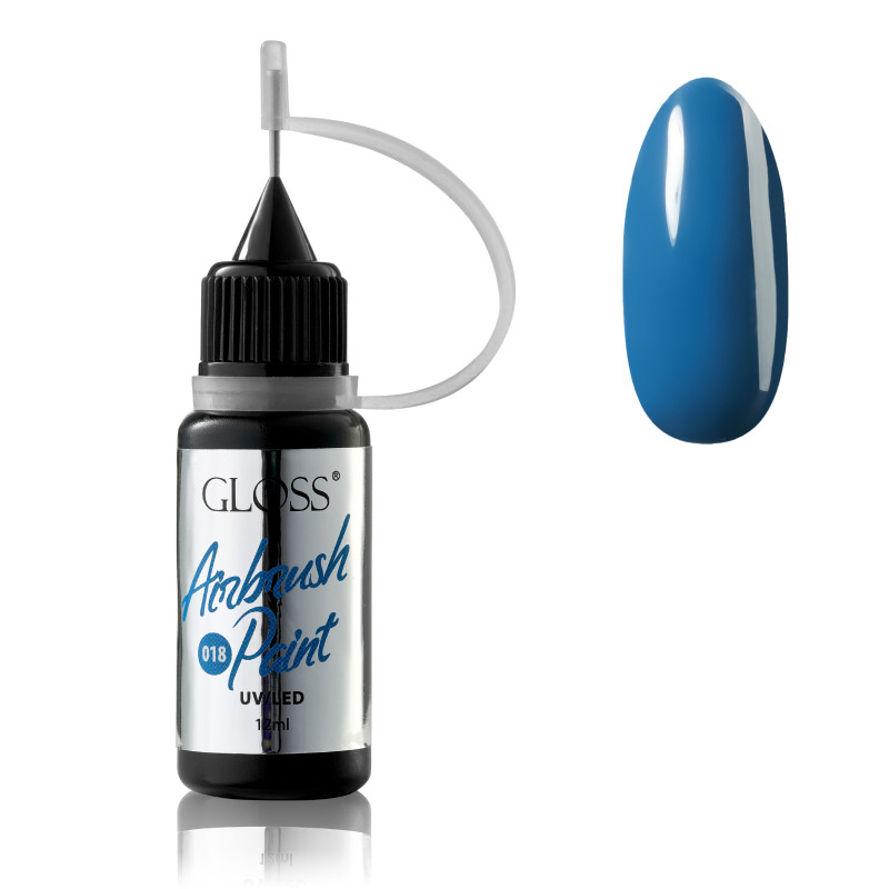 Фарба для аерографа GLOSS Airbrush Paint 018 глибокий синій, 12 мл