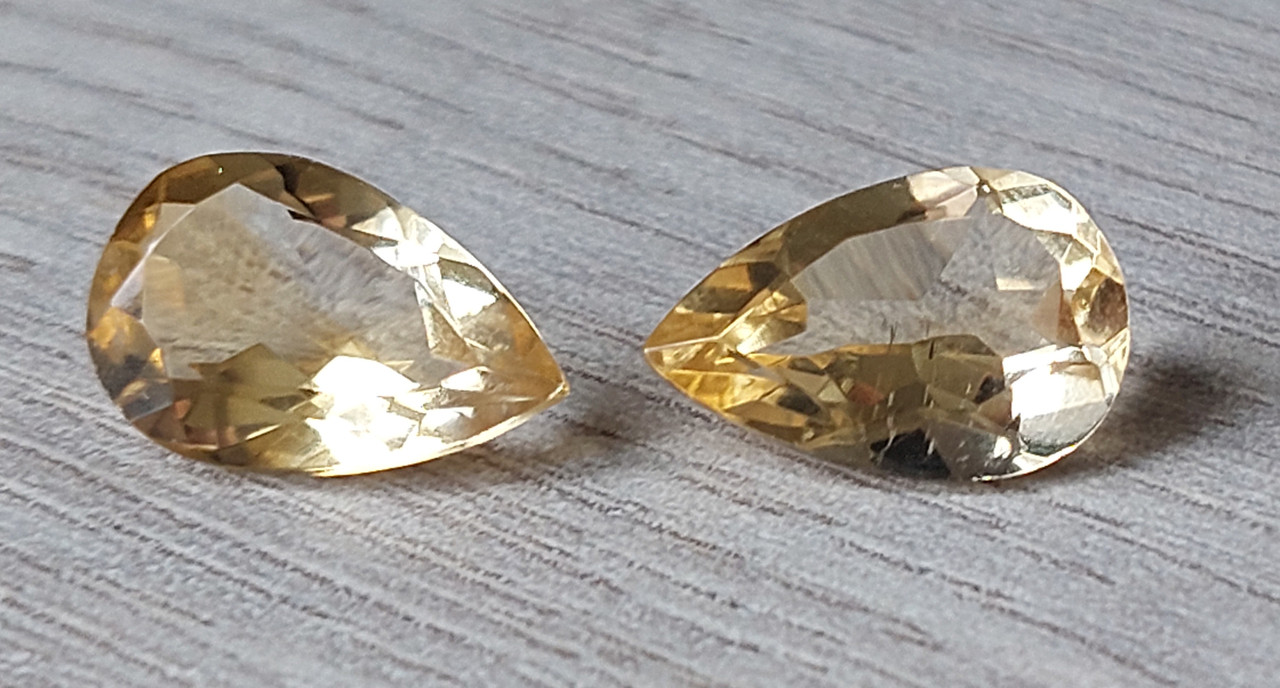 Цитрин  пара 4.9 карат 12 х 8 мм, фото 1