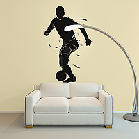 Вінілова інтер'єрна наклейка декор на стіну та шпалери для хлопчика "Футбол. Футболіст веде  м'яч. Спорт" з оракалу