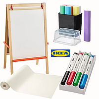 Дитячий набір для малювання IKEA MALA: мольберт + рулон паперу + крейда + маркери з губкою 15 предметів