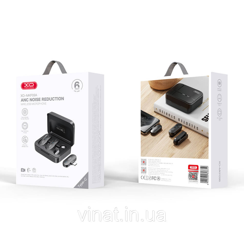Мікрофон петличний XO MKF09A бездротовий Type-C