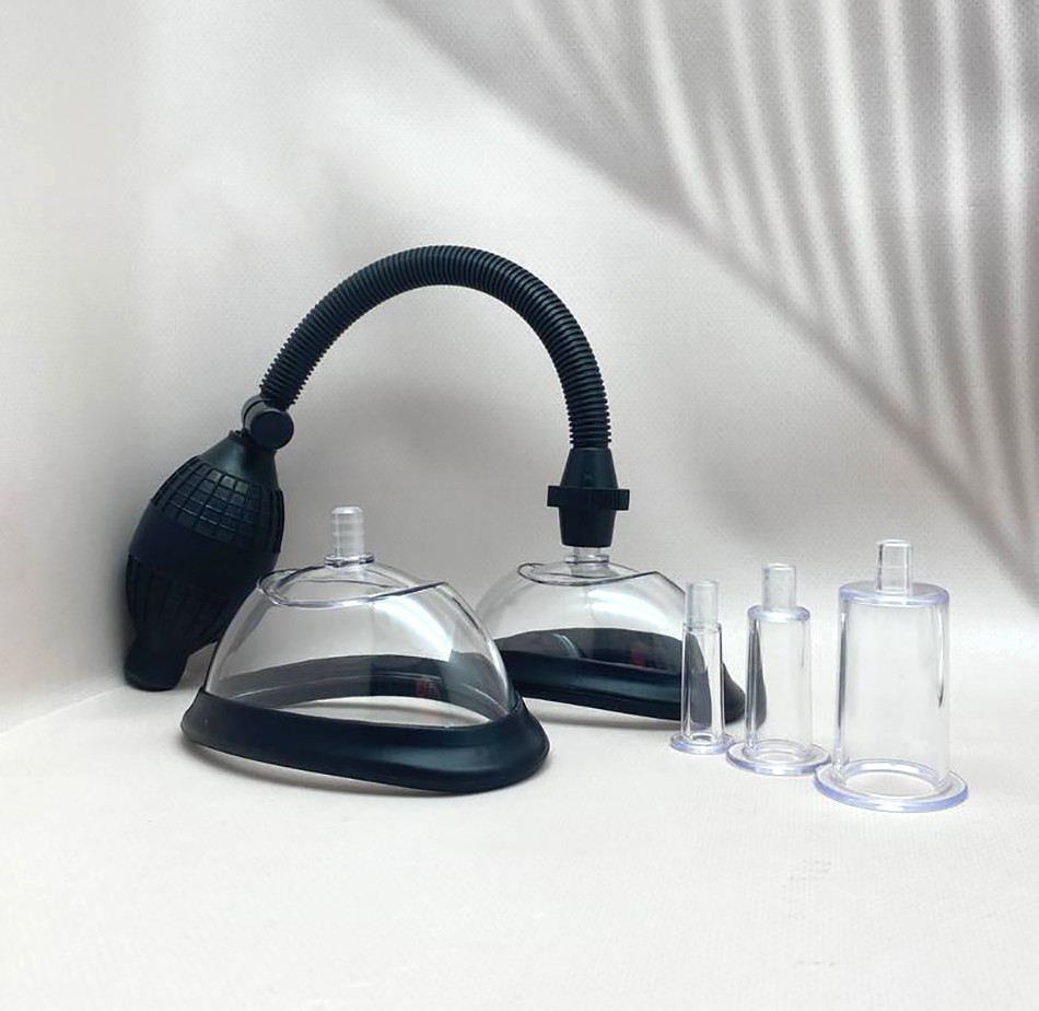 Вагінальна помпа вакуумна ручна помпа для клітора та вагіни Pussy Pump. 5 насадок