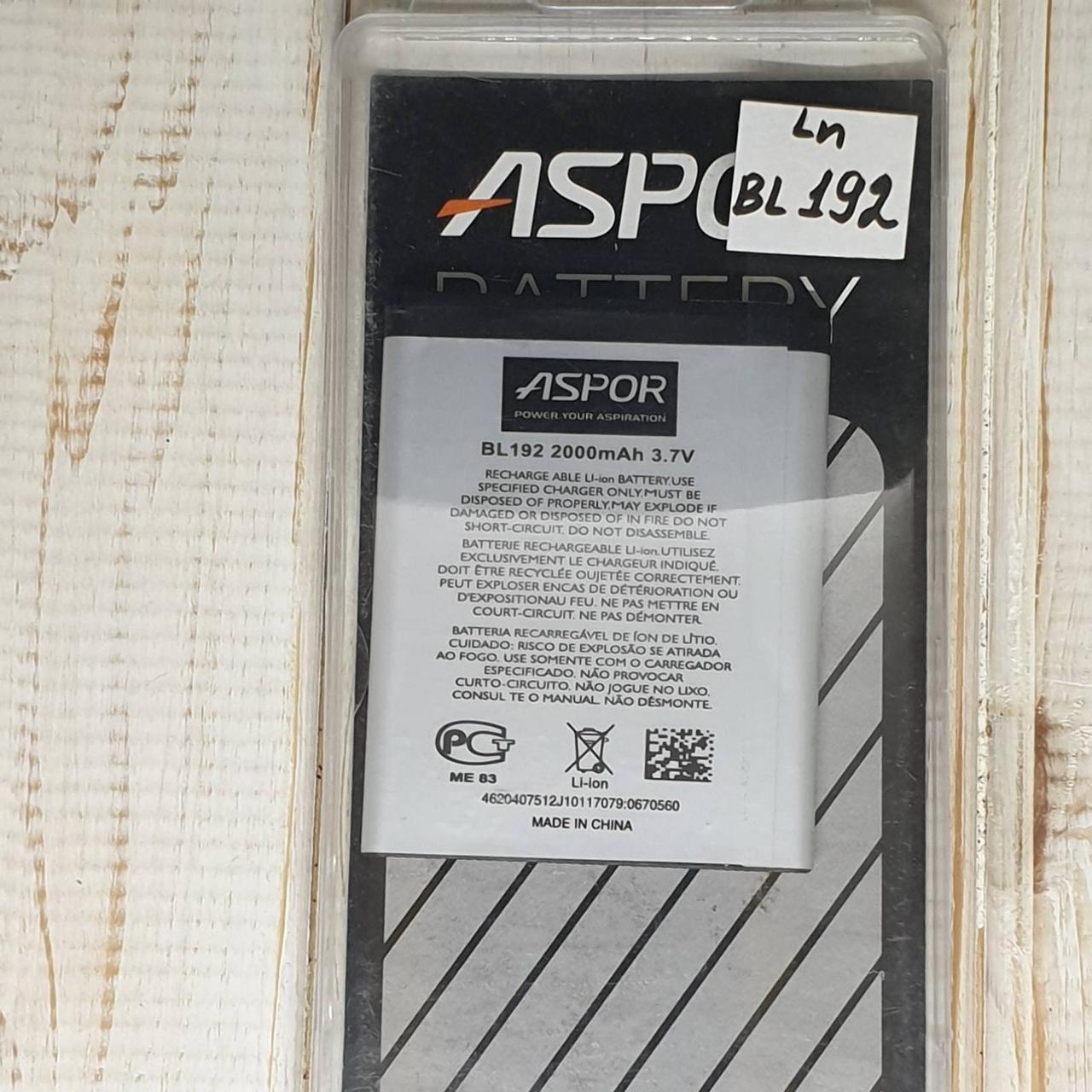 Акумулятор Aspor для Lenovo BL-192 (A300 / A328 / A526 / A529 / A590 / A680 / A388t)