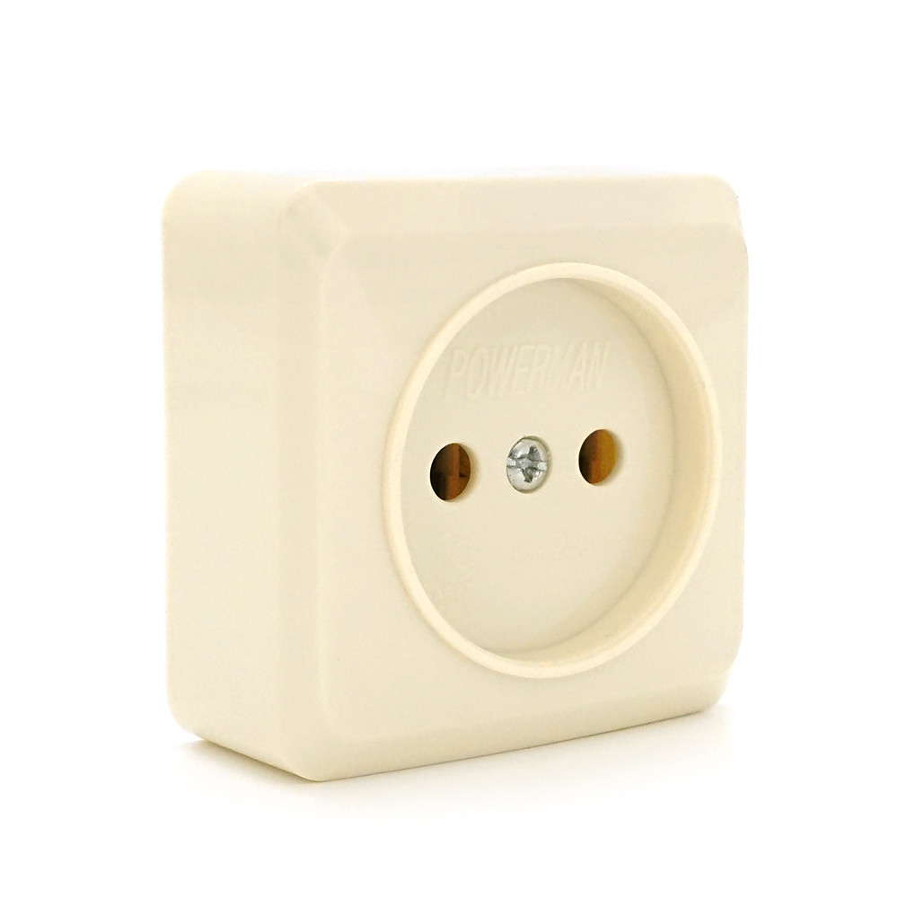 Розетка без заземлення зовнішнього монтажу, White, Q42, фото 1