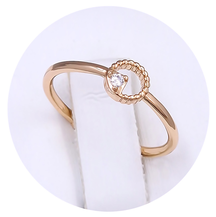 Каблучка XР. Позолота 18К. Камені: білий циркон. Є: 13р роз'єм