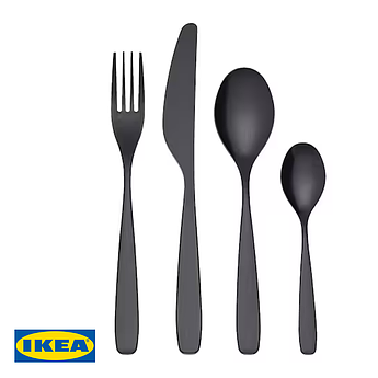 Набір столових приладів IKEA TILLAGD 24 предметів 403.430.01 Чорний