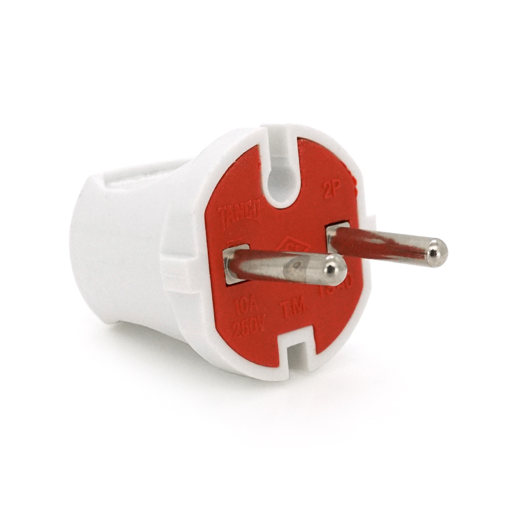 Вилка без заземлення 10А 250V A113, White, Q24, фото 1