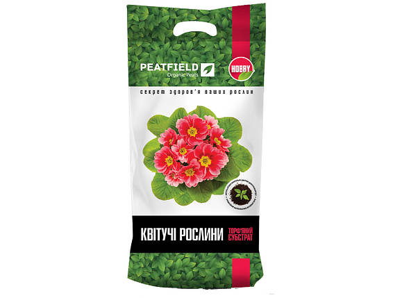Торфяний субстрат PEATFIELD HOBBY для квітучих рослин 6 л, фото 1