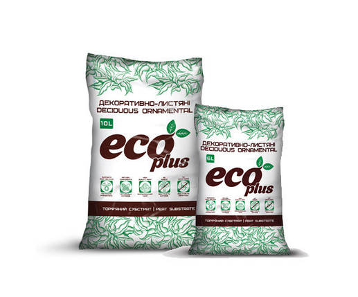 Торфяний субстрат ECO PLUS Хоббі для декоративно-листяних рослин 6 л, фото 1