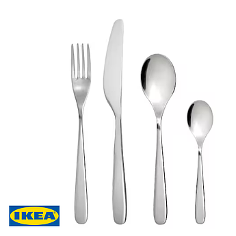Набір столових приладів IKEA TILLAGD 24 предметів 204.075.55 Сріблястий