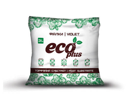 Торфяний субстрат ECO PLUS Хоббі для фіалок 3 л, фото 1