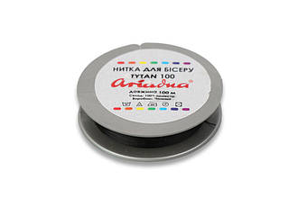 Нитка бісерна TYTAN 100, чорна, 100м