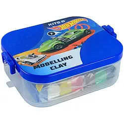 Пластилін Kite Hot Wheels 7 кольорів у боксі 380 г + 8 інструментів HW22-080