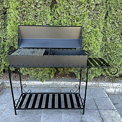 Мангал-барбекю з дровницею на 15 шампурів 3 мм