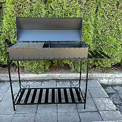 Мангал-барбекю з дровницею на 15 шампурів 4 мм