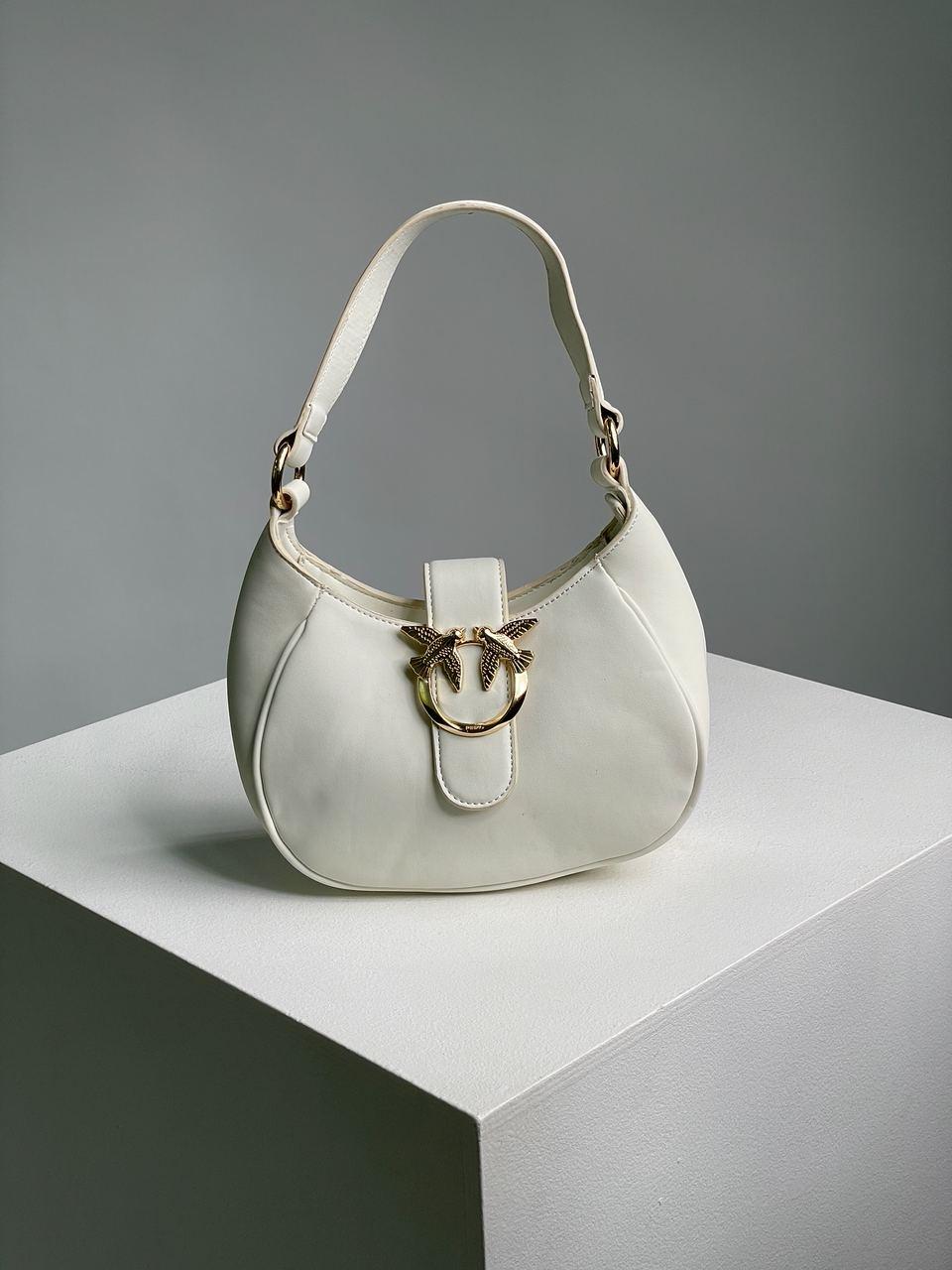 Жіноча сумка Пінко біла Pinko White Mini Brioche Bag Hobo, фото 1