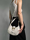 Жіноча сумка Пінко біла Pinko White Mini Brioche Bag Hobo, фото 2