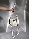 Жіноча сумка Пінко біла Pinko White Mini Brioche Bag Hobo, фото 5