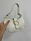 Жіноча сумка Пінко біла Pinko White Mini Brioche Bag Hobo, фото 7