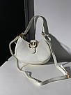 Жіноча сумка Пінко біла Pinko White Mini Brioche Bag Hobo, фото 8