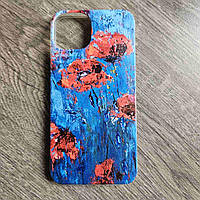 Чехол для iPhone 13 с УФ-печатью Маки на синем фоне