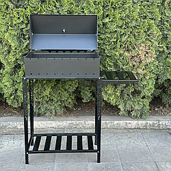 Мангал-барбекю з термометром і розбірною дровницею на 9 шампурів 3 мм