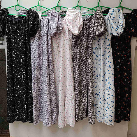 Легка літня сукня з тканини софт принтована квітами, кольори в асортименті розміри s, m, l, xl, фото 2