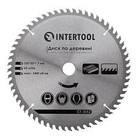 Диск для деревини з твердосплавними напайками 250*30*1.7 мм, 60Т INTERTOOL CT-3052