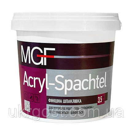 Шпаклівка фінішна акрилова MGF Acryl-Spachtel Білий 3,5 кг, фото 1