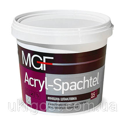 Шпаклівка фінішна акрилова MGF Acryl-Spachtel Білий 3,5 кг, фото 3