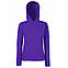 Толстовка жіноча з капюшоном однотонна. Фіолетова, фото 2