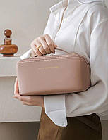 Косметичка зі штучної шкіри, дорожній органайзер для косметики Пудрова