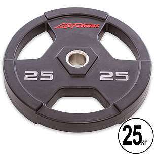 Диски поліуретанові для штанги LIFE FITNESS 25 кг 51 мм для тренувань із вільною вагою, фото 1