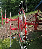 Посилені граблі ворошилки ГКП-4 сонечка навісні до трактора (посилена рама з профільної потовщеної труби, оцинковані зуби ∅ 6 мм), фото 6