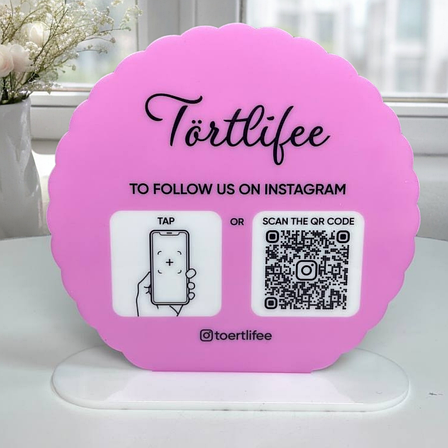 Табличка з NFC міткою d=180 мм із акрилу, на акриловій підставці, Кругла ACRY, фото 1