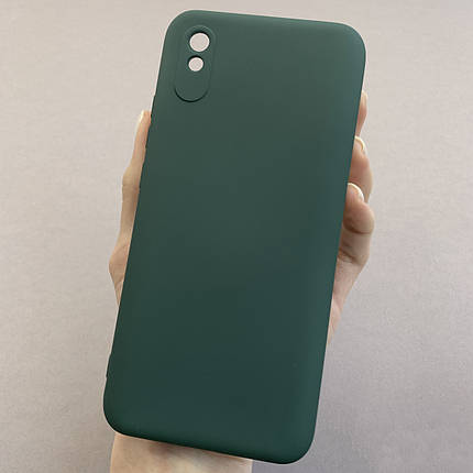 Чохол для Xiaomi Redmi 9A чохол накладка із закритою камерою на телефон сяомі редмі 9а темно-зелений q7n, фото 1