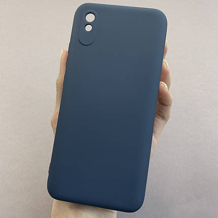 Чохол для Xiaomi Redmi 9A чохол накладка із закритою камерою на телефон сяомі редмі 9а темно-синій q7n, фото 1