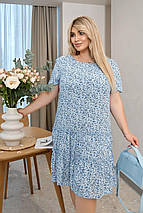 Штапельне літнє плаття по коліно короткі рукави розміри батал, фото 3