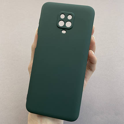 Чохол для Xiaomi Redmi Note 9s чохол накладка із закритою камерою на сяомі редмі нот 9с темно-зелений q7n, фото 1