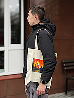 Шопер з прінтом "Горить москва"