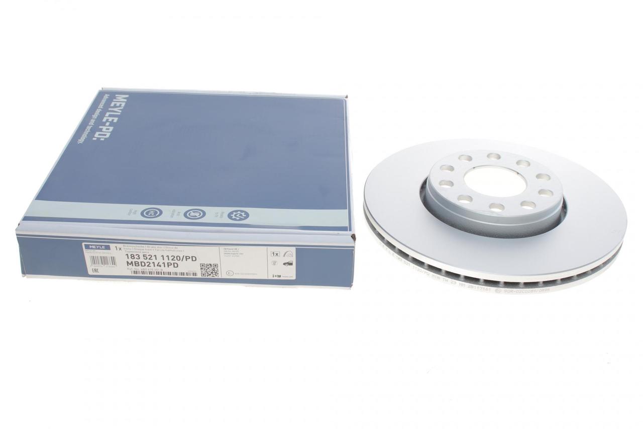 Meyle 183 521 1120/PD Диск гальмівний передний Volkswagen Passat B5, Passat B5.5; Skoda Superb I;