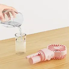 Ручний мінівентилятор із розпиленням води Small fan Фіолетовий, Вентилятор зі зволожувачем повітря F4, фото 3