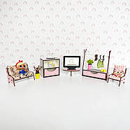 "МІНІ КОТЕДЖ з органайзером" ляльковий будинок NestWood для LOL, рожевий +  вітальня, фото 4