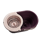 Набір для прибирання: відро на 16л, швабра та моп круглий, колір марсала, фото 4